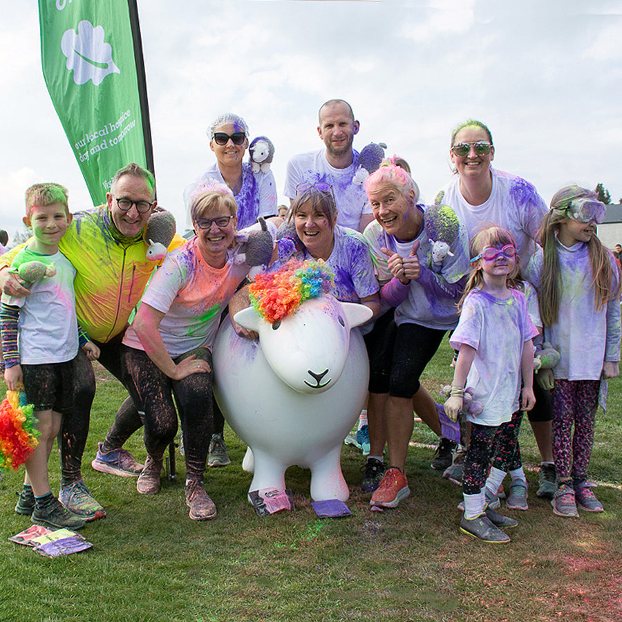 Herdy staff celebrate completing the Kendal Colour Dash 2023