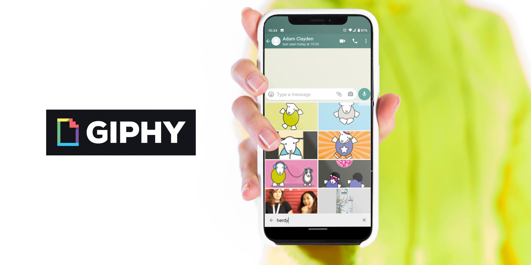 How to share a Herdy GIF on Whatsapp and Facebook Messenger