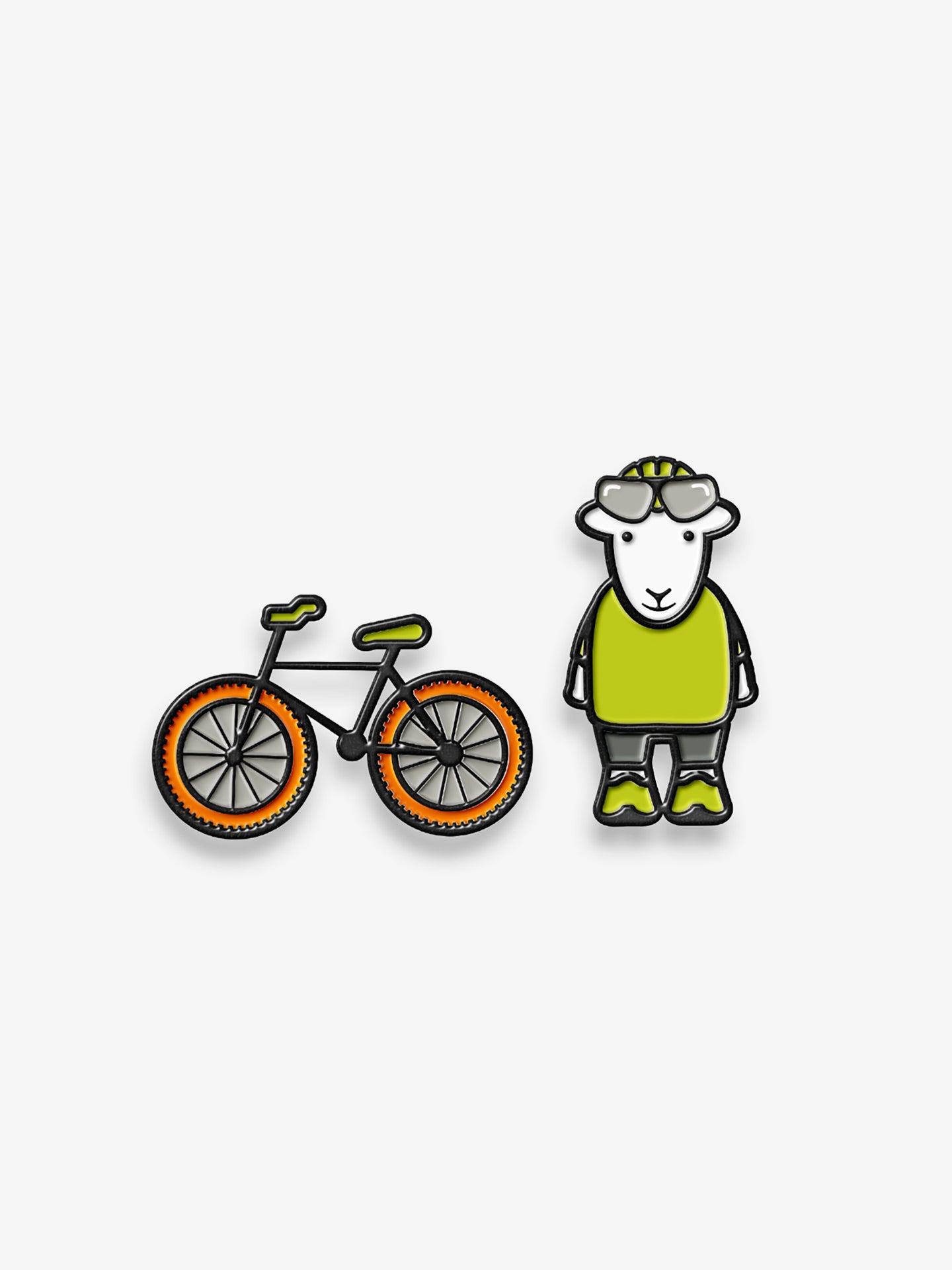 Cyclist Pin Badge Set