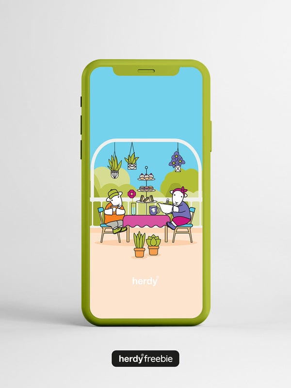 Herdy® Freebie Afternoon Tea Wallpaper - Digital Download