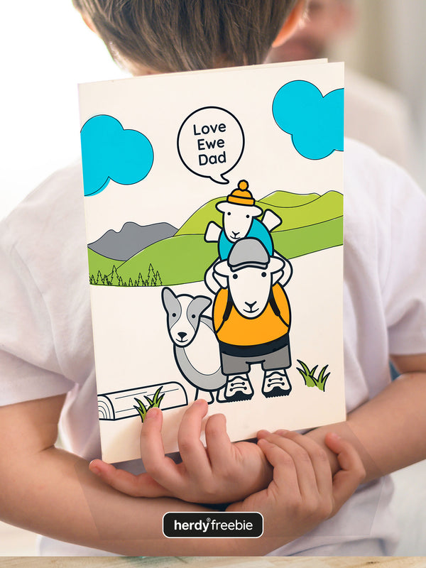 Herdy® Freebie Father's Day Colouring Card - Digital Download