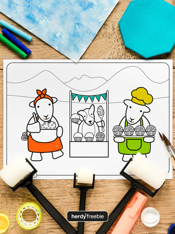 Herdy® Freebie Herdy Baker Colouring Page - Digital Download