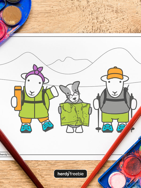 Herdy® Freebie Herdy Hiker Colouring Page - Digital Download
