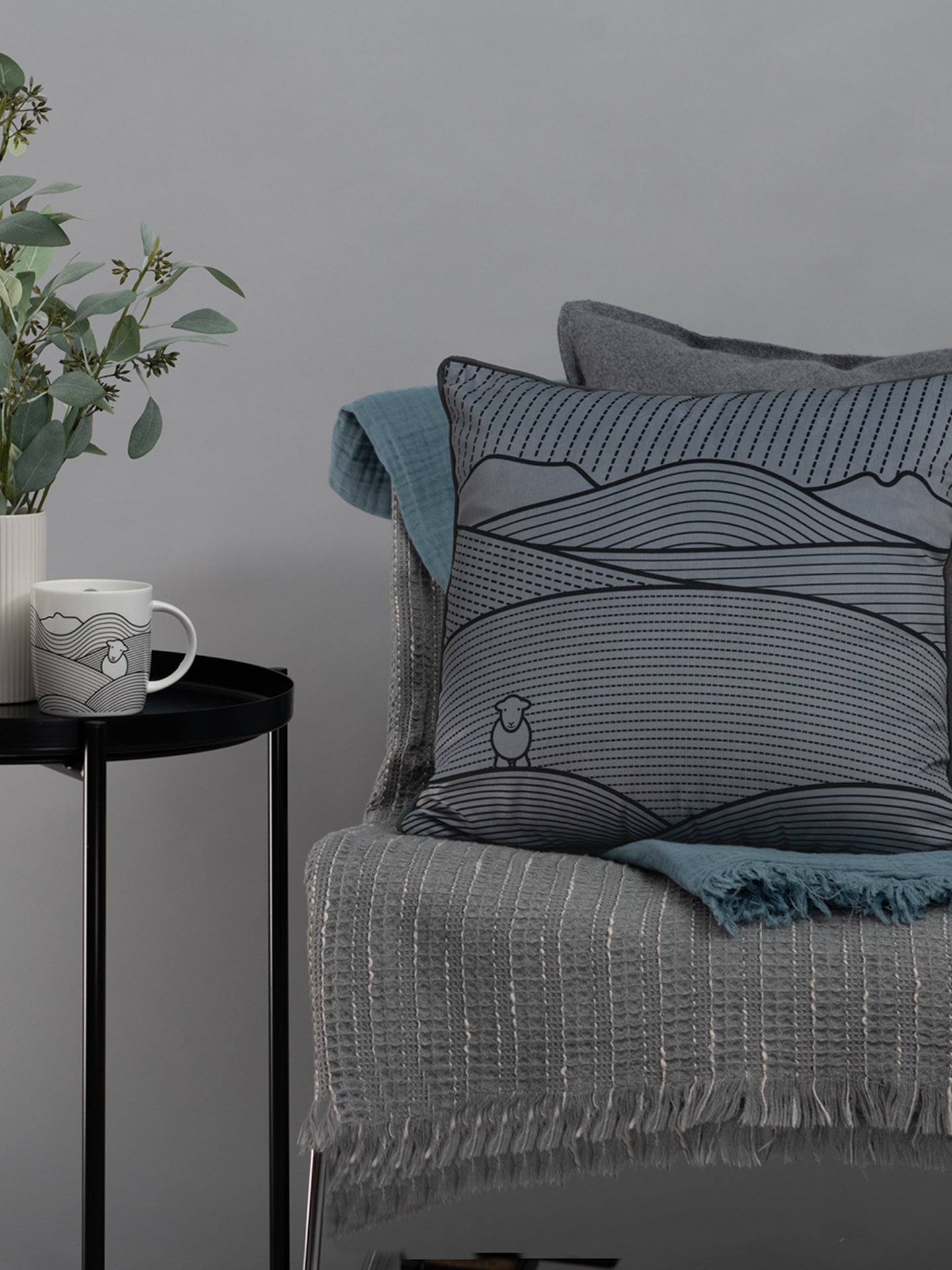 Line Cushion Dark Grey