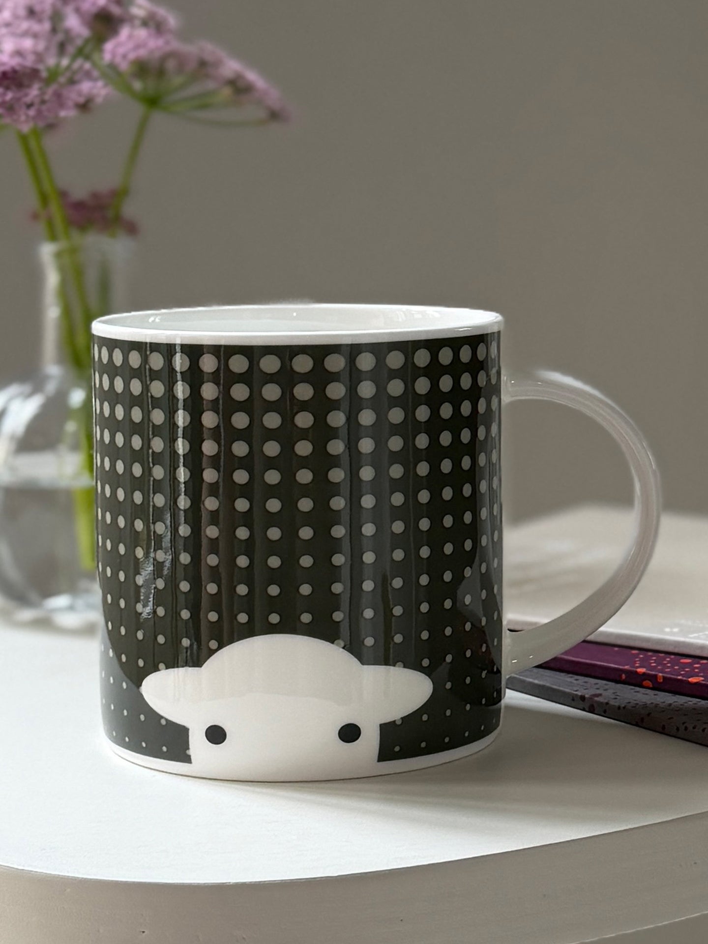 Peep in the Rain Mug - Grey