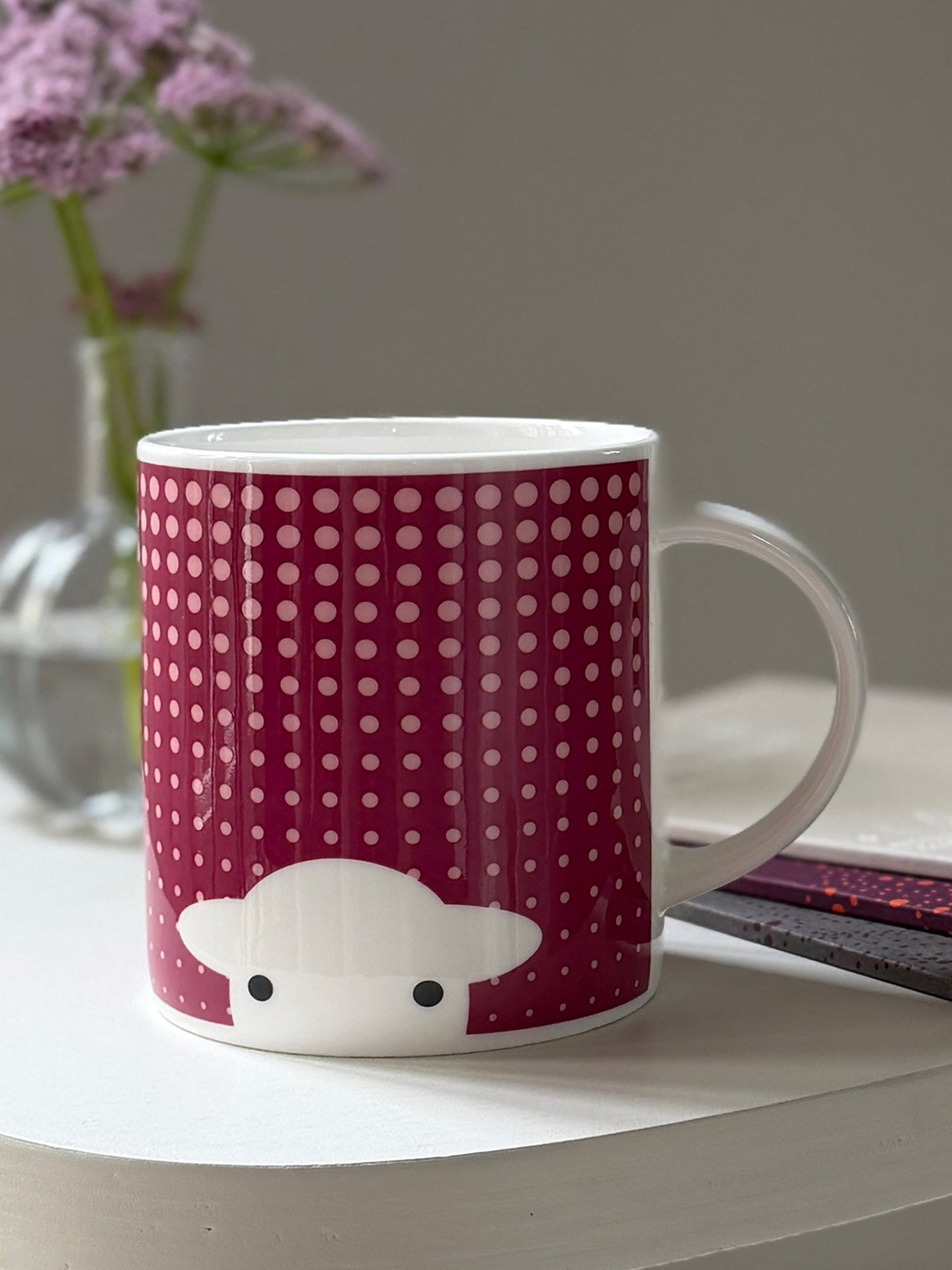 Peep in the Rain Mug - Pink