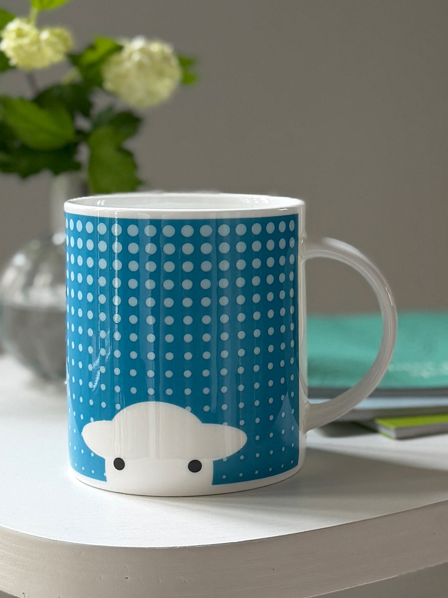 Peep in the Rain Mug - Blue
