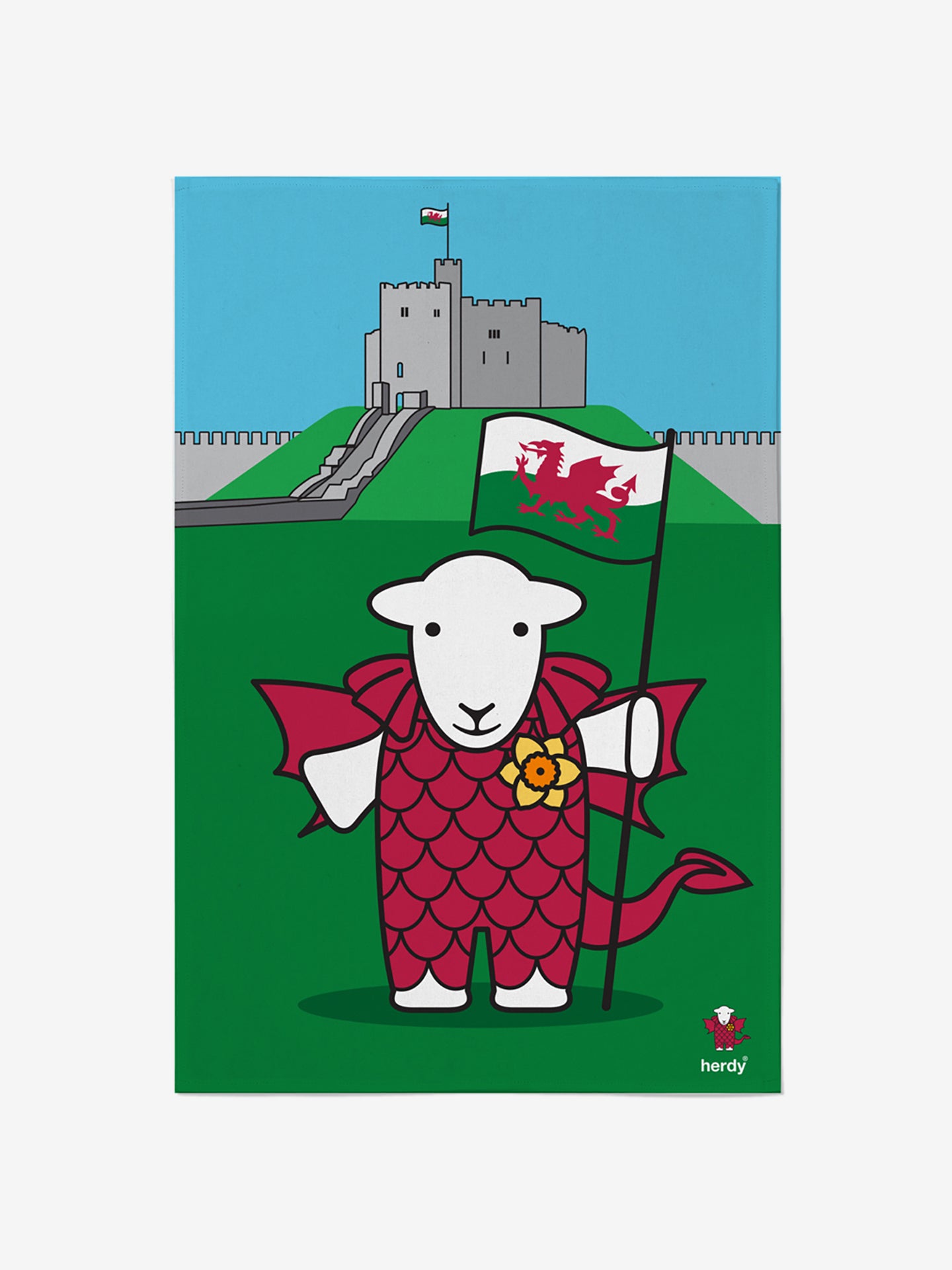 Welsh Herdy Tea Towel