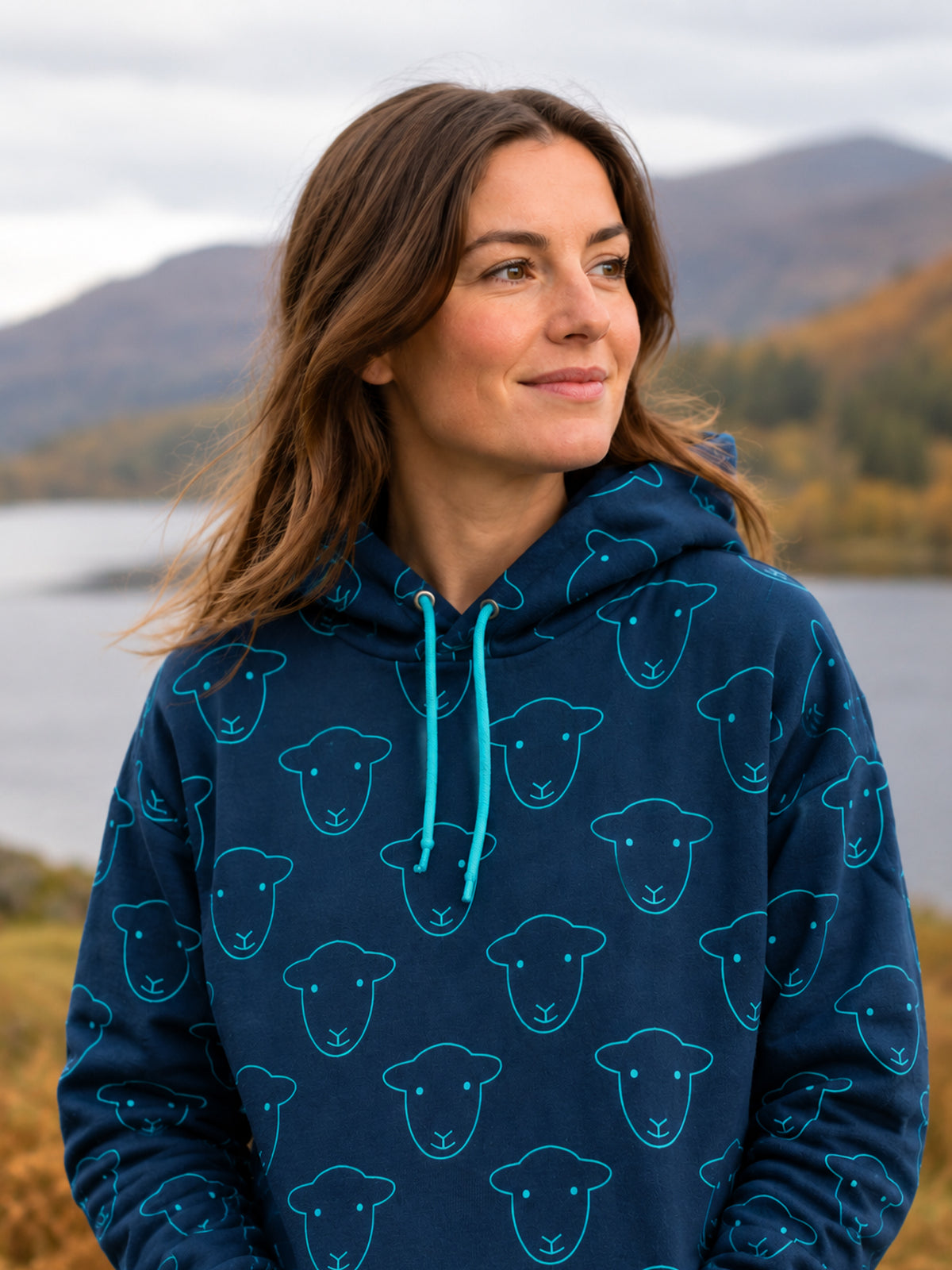 AOP Hoodie Blue