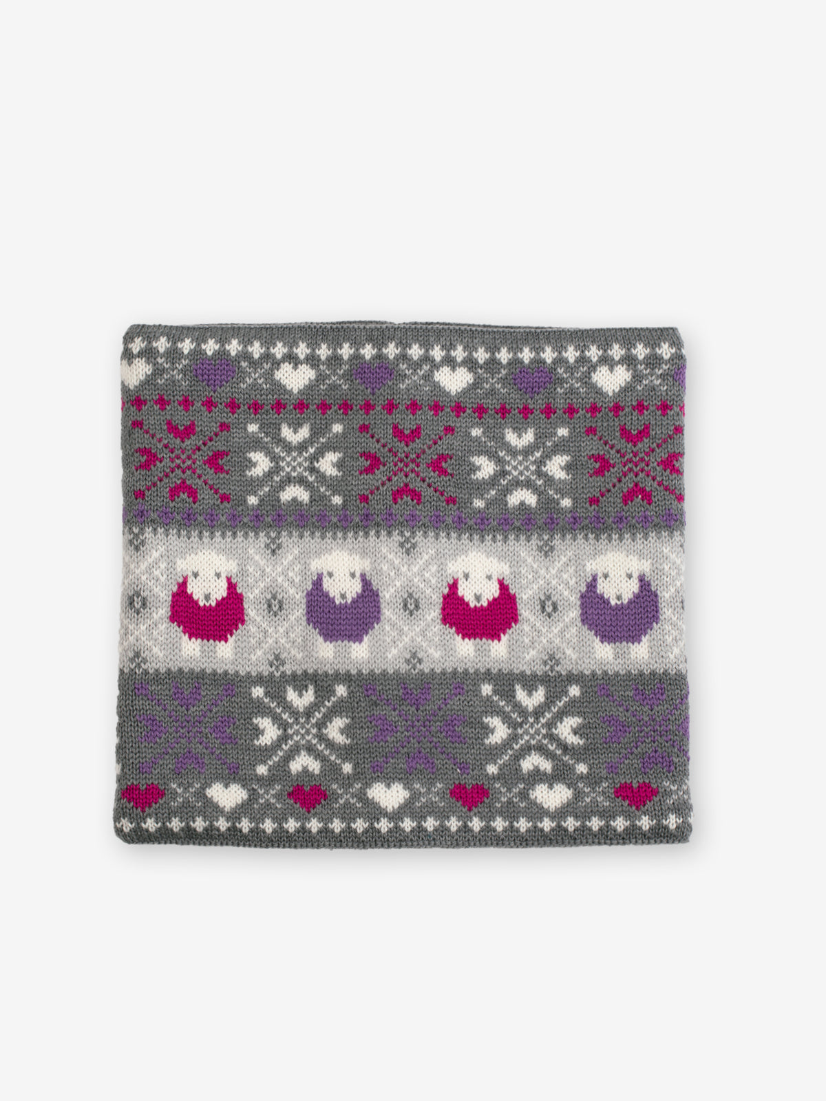 Fair Isle Neck Warmer - Dark Grey