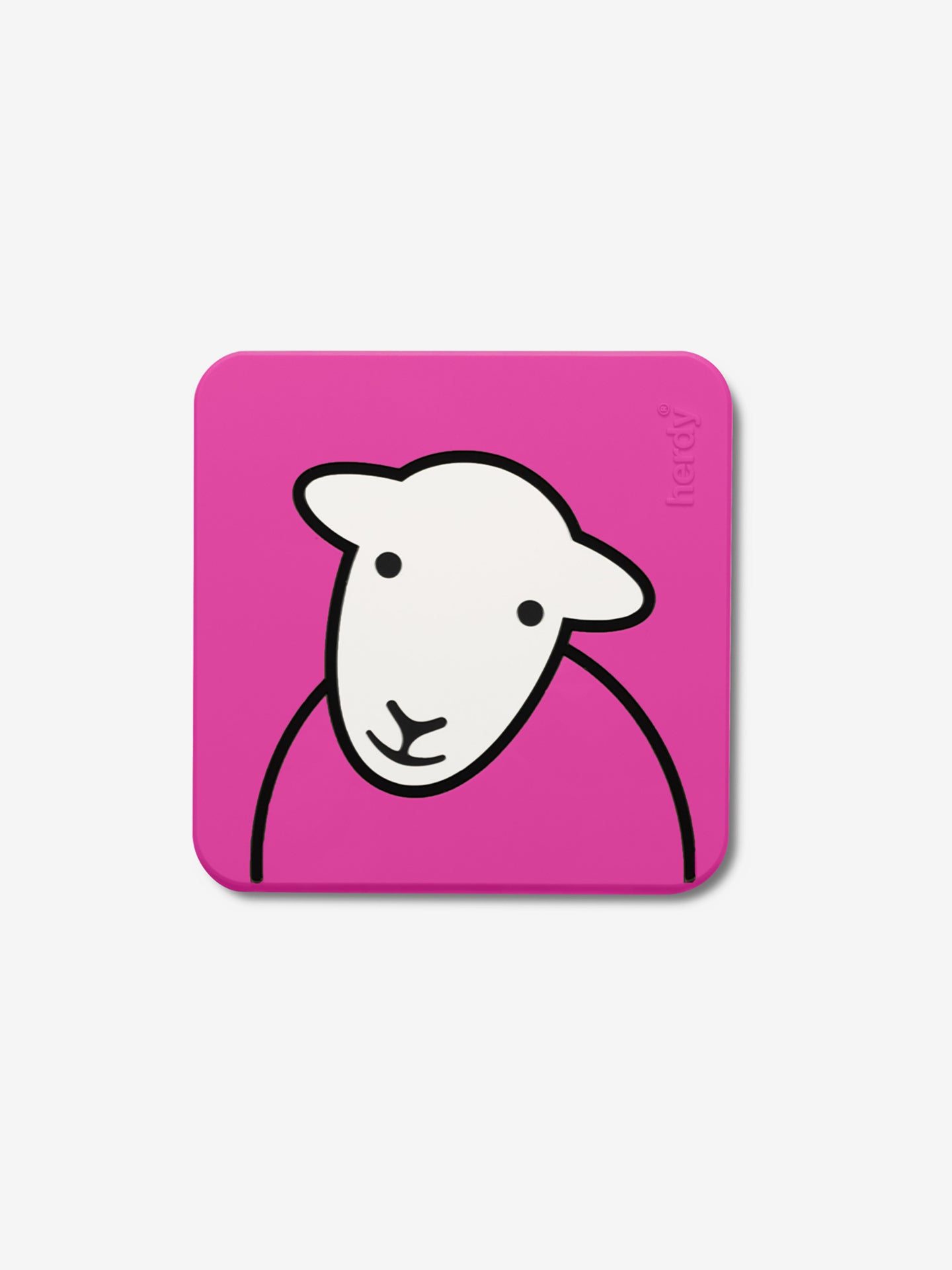 Hello PVC Coaster Pink