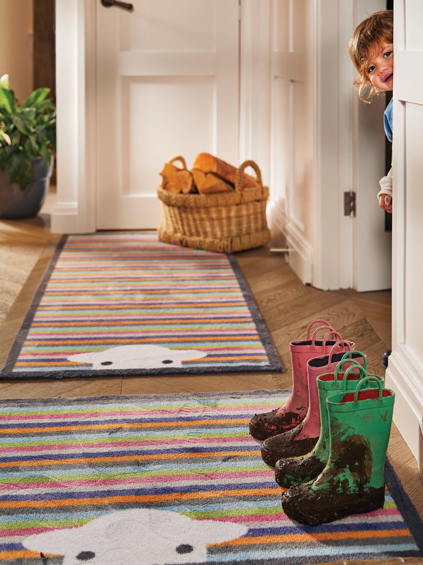 Peep Stripe Herdy Hug Rug